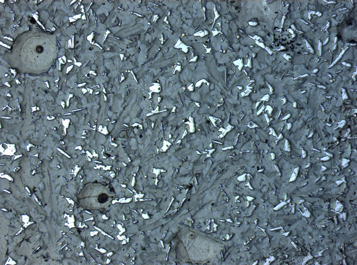 Thin Section Photograph of Apollo 11 Sample 10057,35 in Reflected Light at 2.5x Magnification and 2.85 mm Field of View (View #1)