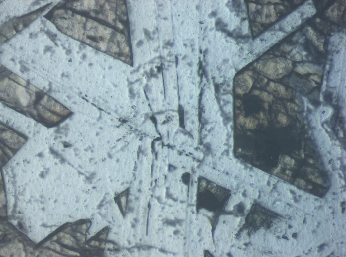 Thin Section Photograph of Apollo 11 Sample 10058,46 in Reflected Light at 10x Magnification and 0.7 mm Field of View (View #6)