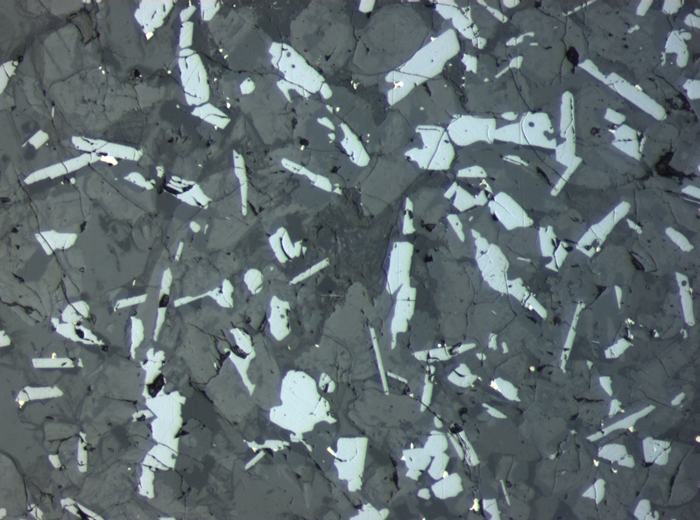 Thin Section Photograph of Apollo 11 Sample 10069,13 in Reflected Light at 10x Magnification and 0.7 mm Field of View (View #5)