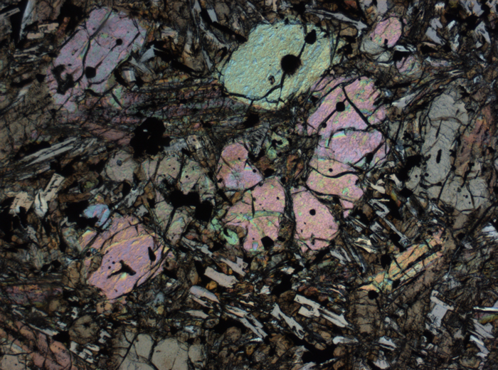 Thin Section Photograph of Apollo 12 Sample 12002,167 in Plane-Polarized Light at 2.5x Magnification and 2.85 mm Field of View (View #2)