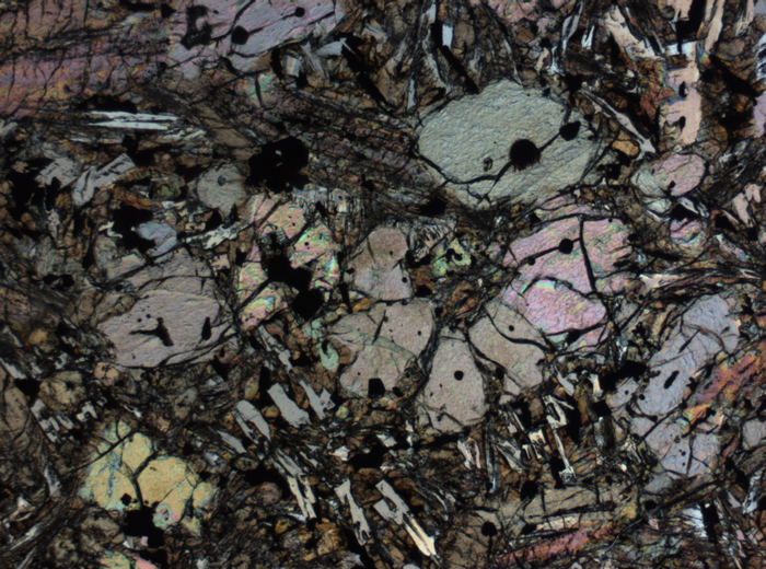 Thin Section Photograph of Apollo 12 Sample 12002,167 in Plane-Polarized Light at 2.5x Magnification and 2.85 mm Field of View (View #7)