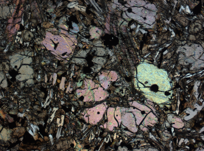 Thin Section Photograph of Apollo 12 Sample 12002,167 in Plane-Polarized Light at 2.5x Magnification and 2.85 mm Field of View (View #17)