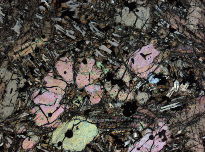 Thin Section Photograph of Apollo 12 Sample 12002,167 in Plane-Polarized Light at 2.5x Magnification and 2.85 mm Field of View (View #39)