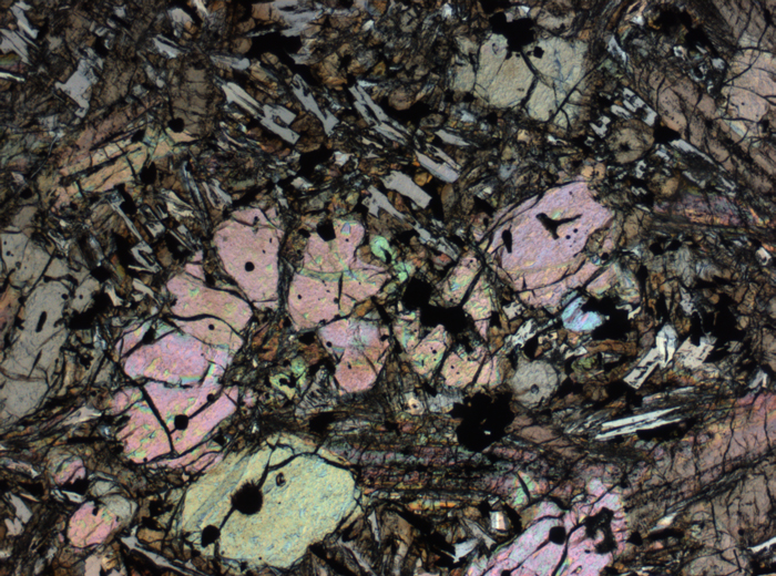 Thin Section Photograph of Apollo 12 Sample 12002,167 in Plane-Polarized Light at 2.5x Magnification and 2.85 mm Field of View (View #40)