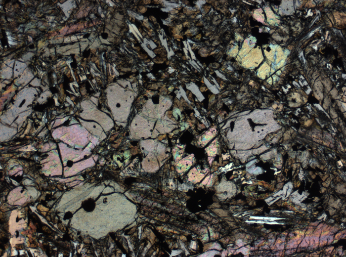 Thin Section Photograph of Apollo 12 Sample 12002,167 in Plane-Polarized Light at 2.5x Magnification and 2.85 mm Field of View (View #43)