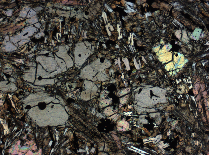 Thin Section Photograph of Apollo 12 Sample 12002,167 in Plane-Polarized Light at 2.5x Magnification and 2.85 mm Field of View (View #47)