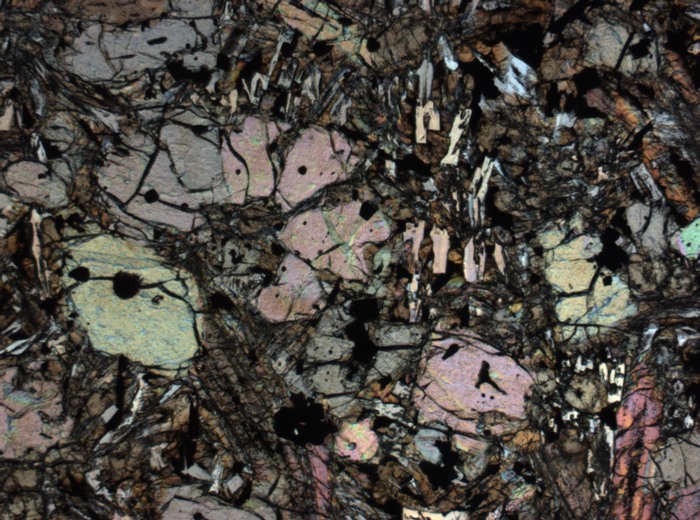Thin Section Photograph of Apollo 12 Sample 12002,167 in Plane-Polarized Light at 2.5x Magnification and 2.85 mm Field of View (View #51)