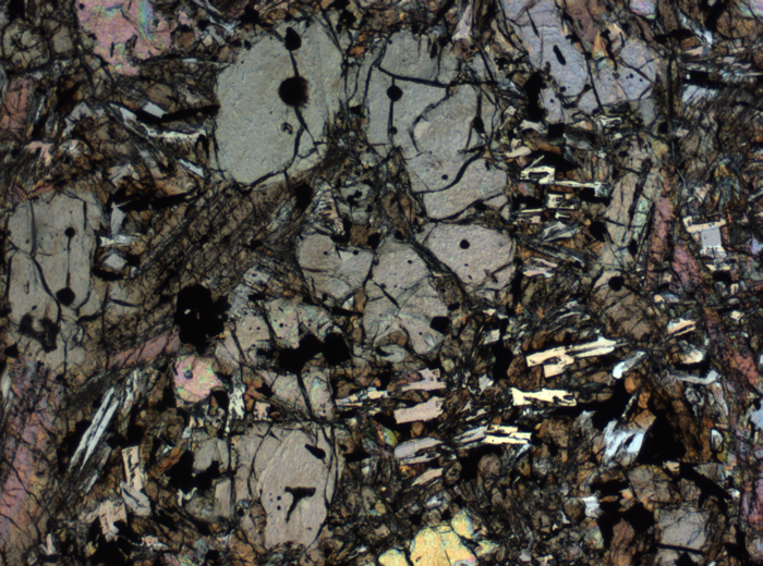 Thin Section Photograph of Apollo 12 Sample 12002,167 in Plane-Polarized Light at 2.5x Magnification and 2.85 mm Field of View (View #66)