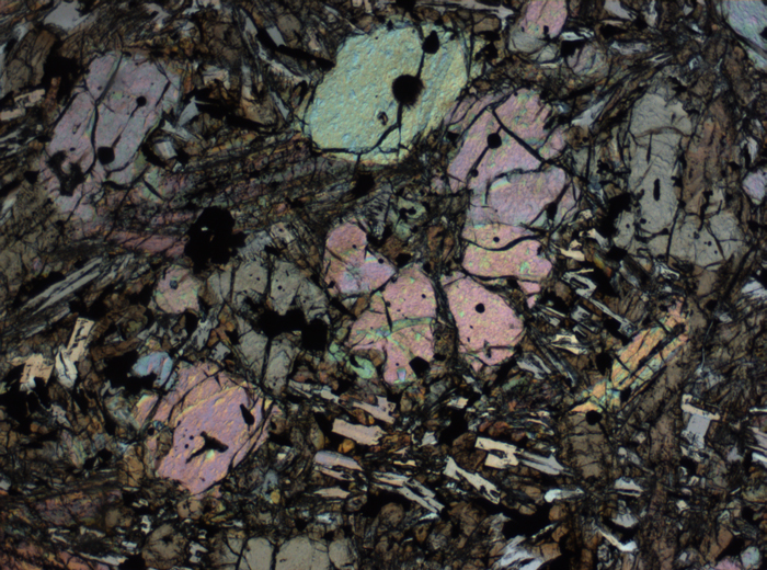 Thin Section Photograph of Apollo 12 Sample 12002,167 in Plane-Polarized Light at 2.5x Magnification and 2.85 mm Field of View (View #72)