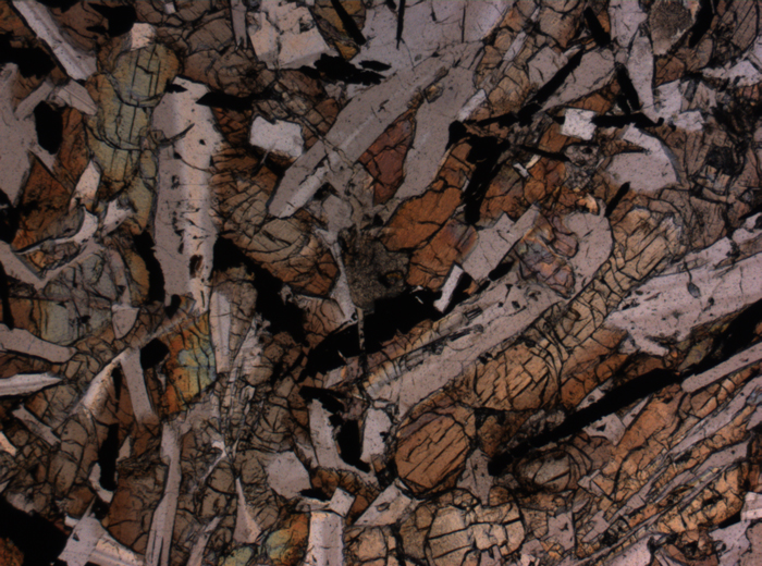 Thin Section Photograph of Apollo 12 Sample 12006,10 in Plane-Polarized Light at 2.5x Magnification and 2.85 mm Field of View (View #3)