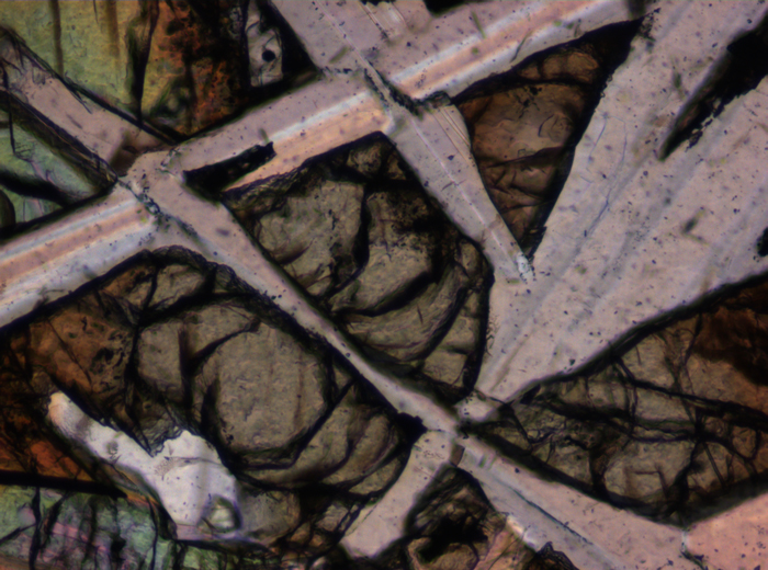 Thin Section Photograph of Apollo 12 Sample 12006,10 in Plane-Polarized Light at 10x Magnification and 0.7 mm Field of View (View #5)