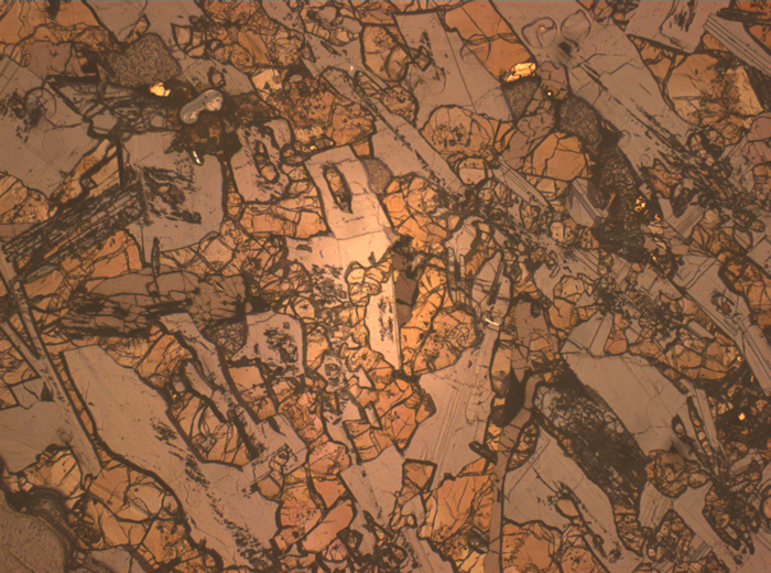 Thin Section Photograph of Apollo 12 Sample 12007,12 in Reflected Light at 2.5x Magnification and 2.85 mm Field of View (View #2)