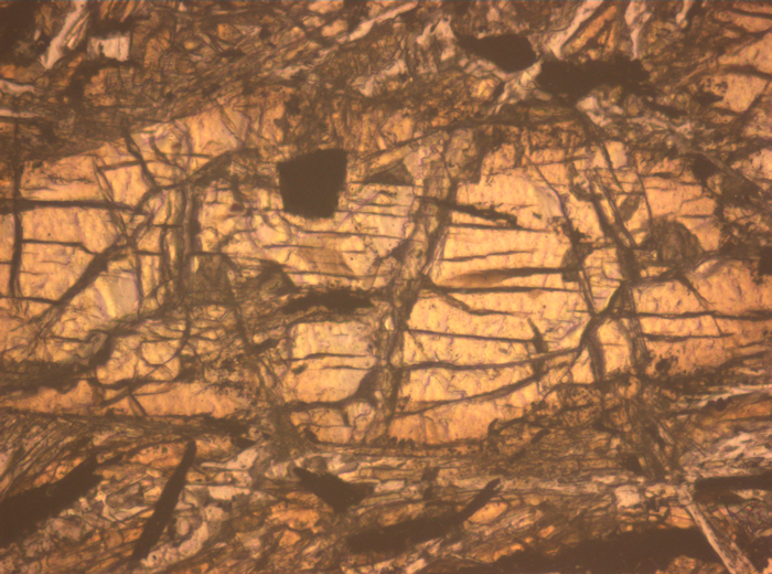 Thin Section Photograph of Apollo 12 Sample 12010,28 in Reflected Light at 10x Magnification and 0.7 mm Field of View (View #5)
