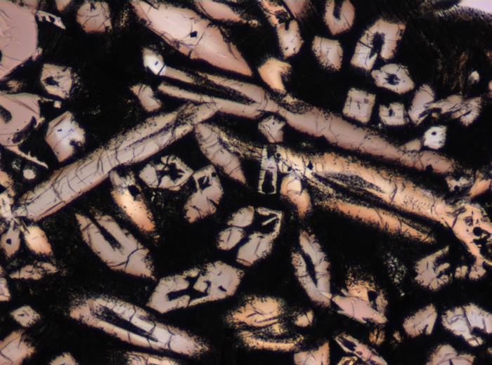 Thin Section Photograph of Apollo 12 Sample 12015,14 in Plane-Polarized Light at 10x Magnification and 0.7 mm Field of View (View #2)