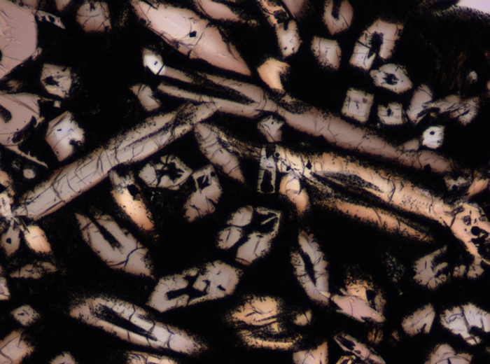 Thin Section Photograph of Apollo 12 Sample 12015,14 in Plane-Polarized Light at 10x Magnification and 0.7 mm Field of View (View #2)