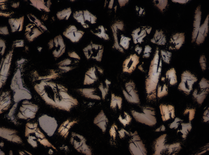 Thin Section Photograph of Apollo 12 Sample 12015,14 in Plane-Polarized Light at 10x Magnification and 0.7 mm Field of View (View #4)