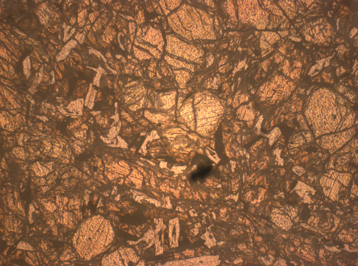 Thin Section Photograph of Apollo 12 Sample 12020,8 in Reflected Light at 2.5x Magnification and 2.85 mm Field of View (View #2)