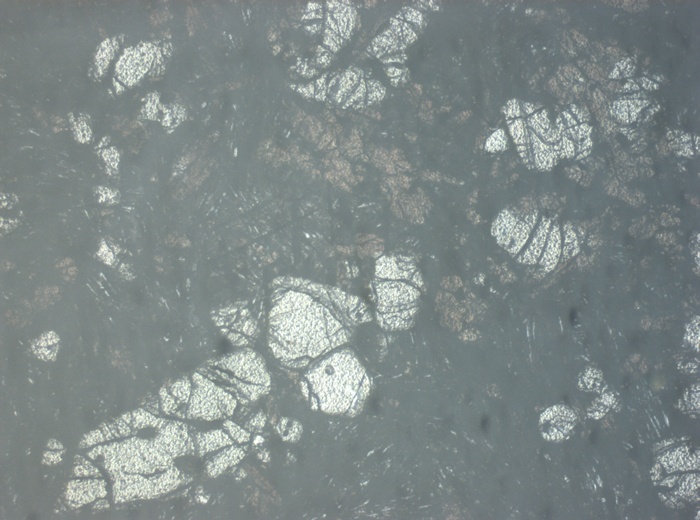 Thin Section Photograph of Apollo 12 Sample 12022,110 in Reflected Light at 2.5x Magnification and 2.85 mm Field of View (View #1)