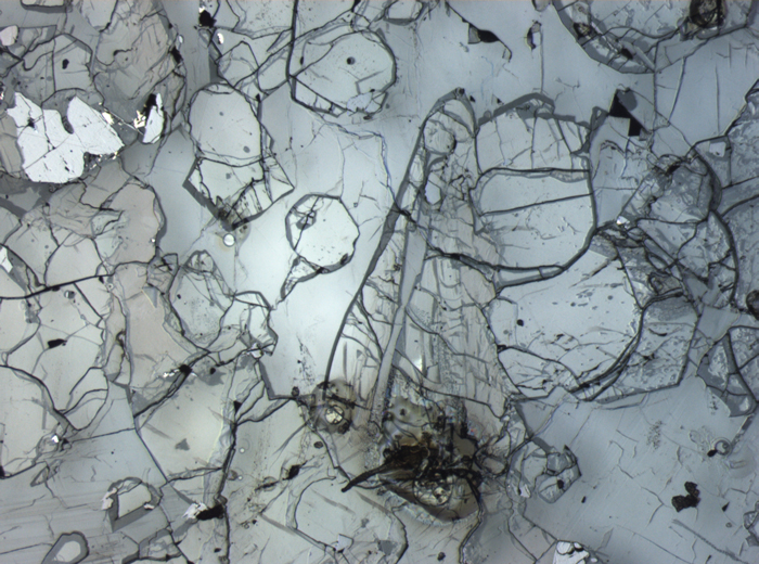 Thin Section Photograph of Apollo 12 Sample 12035,62 in Reflected Light at 2.5x Magnification and 2.85 mm Field of View (View #1)