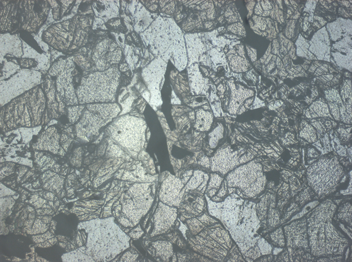 Thin Section Photograph of Apollo 12 Sample 12040,2 in Reflected Light at 2.5x Magnification and 2.85 mm Field of View (View #2)