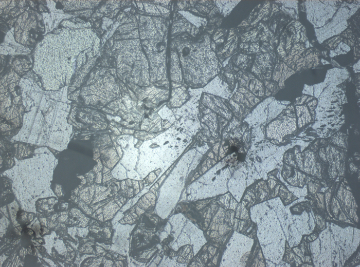 Thin Section Photograph of Apollo 12 Sample 12040,2 in Reflected Light at 2.5x Magnification and 2.85 mm Field of View (View #3)
