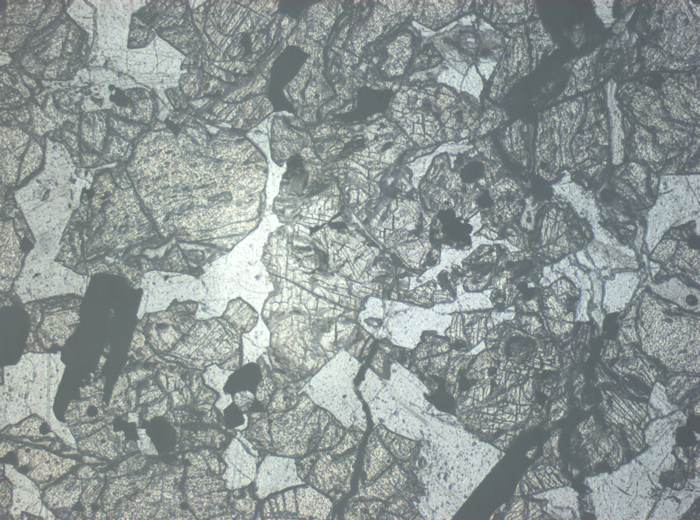 Thin Section Photograph of Apollo 12 Sample 12040,2 in Reflected Light at 2.5x Magnification and 2.85 mm Field of View (View #4)