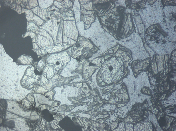 Thin Section Photograph of Apollo 12 Sample 12040,2 in Reflected Light at 5x Magnification and 1.4 mm Field of View (View #5)