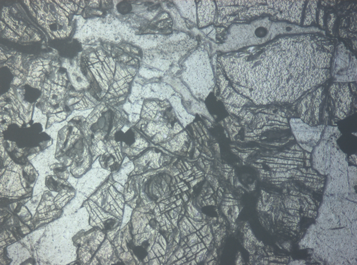 Thin Section Photograph of Apollo 12 Sample 12040,2 in Reflected Light at 5x Magnification and 1.4 mm Field of View (View #7)