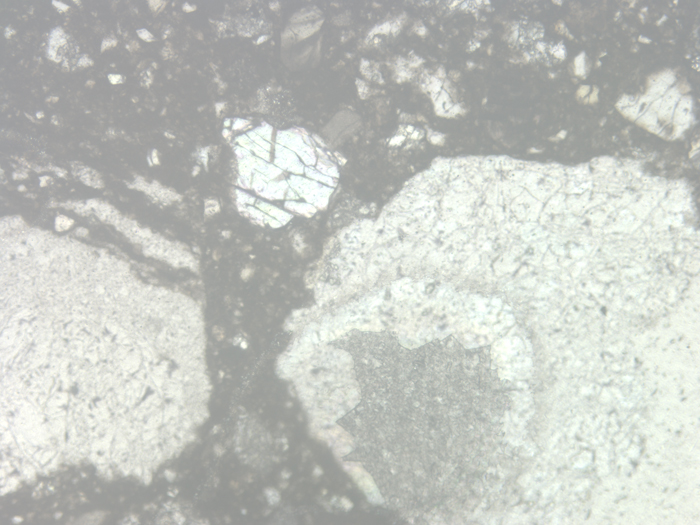 Thin Section Photograph of Apollo 14 Sample 14047,50 in Reflected Light at 10x Magnification and 1.15 mm Field of View (View #6)