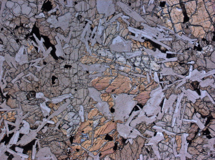 Thin Section Photograph of Apollo 14 Sample 14072,11 in Plane-Polarized Light at 2.5x Magnification and 2.85 mm Field of View (View #2)