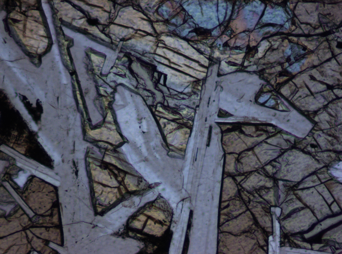 Thin Section Photograph of Apollo 14 Sample 14072,11 in Plane-Polarized Light at 10x Magnification and 0.7 mm Field of View (View #3)