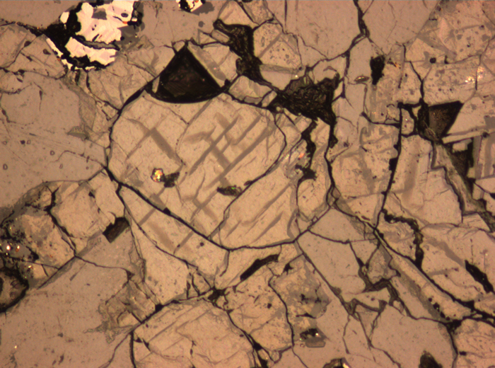Thin Section Photograph of Apollo 14 Sample 14072,11 in Reflected Light at 10x Magnification and 0.7 mm Field of View (View #5)