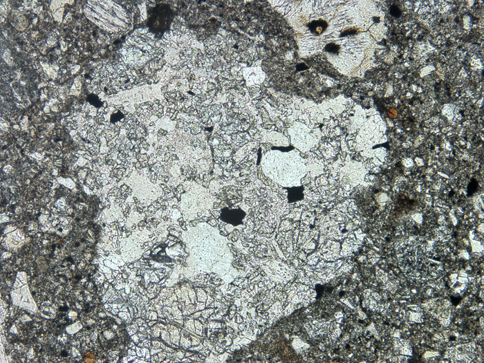 Thin Section Photograph of Apollo 14 Sample 14301,10 in Plane-Polarized Light at 10x Magnification and 1.15 mm Field of View (View #5)