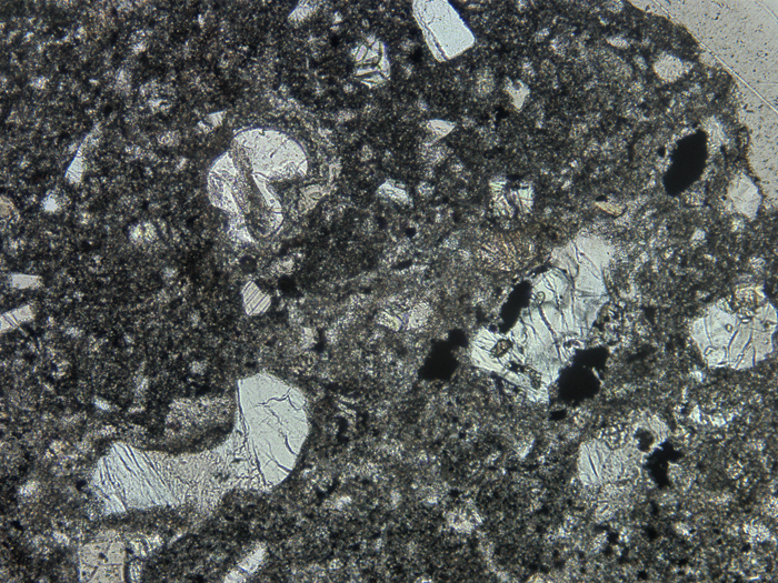 Thin Section Photograph of Apollo 14 Sample 14304,4 in Plane-Polarized Light at 10x Magnification and 1.15 mm Field of View (View #4)