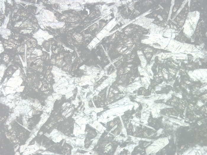 Thin Section Photograph of Apollo 14 Sample 14305,14 in Reflected Light at 5x Magnification and 2.3 mm Field of View (View #1)