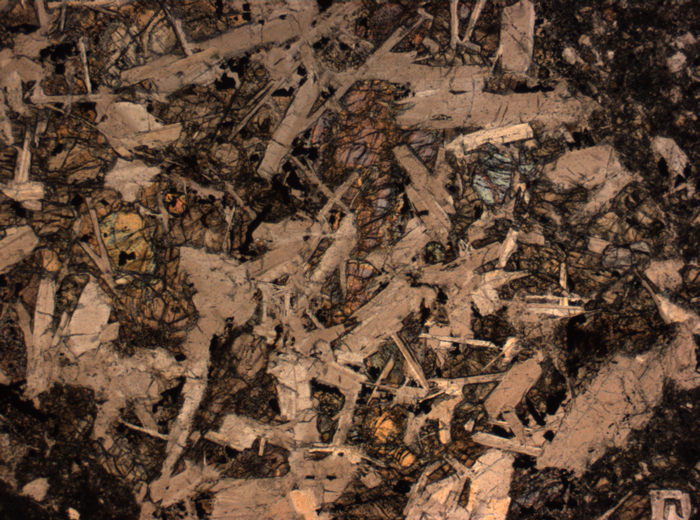 Thin Section Photograph of Apollo 14 Sample 14305,14 in Plane-Polarized Light at 2.5x Magnification and 2.85 mm Field of View (View #41)