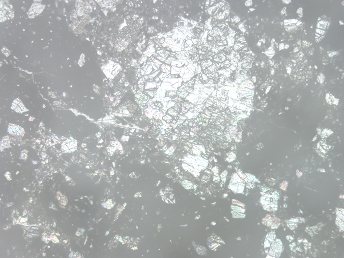 Thin Section Photograph of Apollo 14 Sample 14306,4 in Reflected Light at 5x Magnification and 2.3 mm Field of View (View #1)