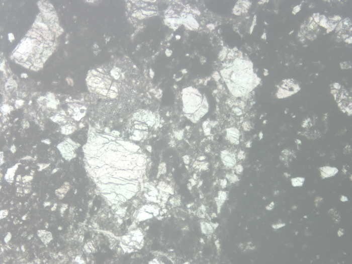 Thin Section Photograph of Apollo 14 Sample 14306,4 in Reflected Light at 10x Magnification and 1.15 mm Field of View (View #2)