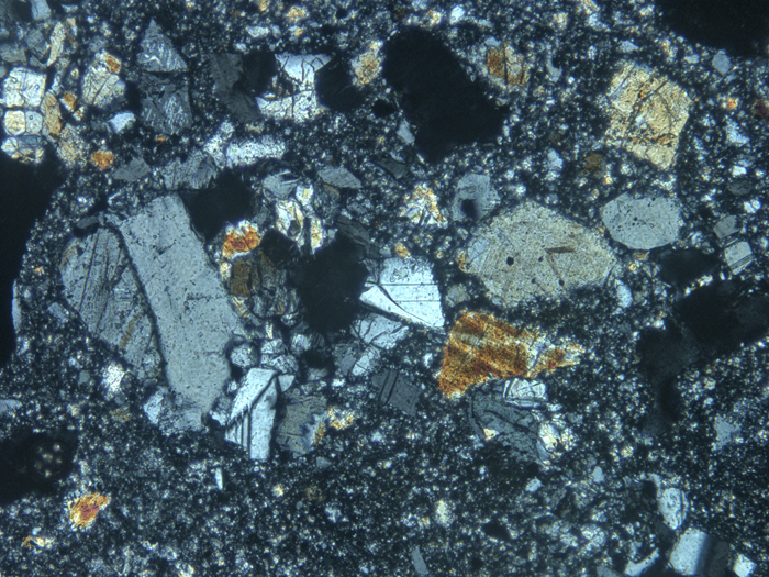 Thin Section Photograph of Apollo 14 Sample 14311,97 in Cross-Polarized Light at 10x Magnification and 1.15 mm Field of View (View #3)