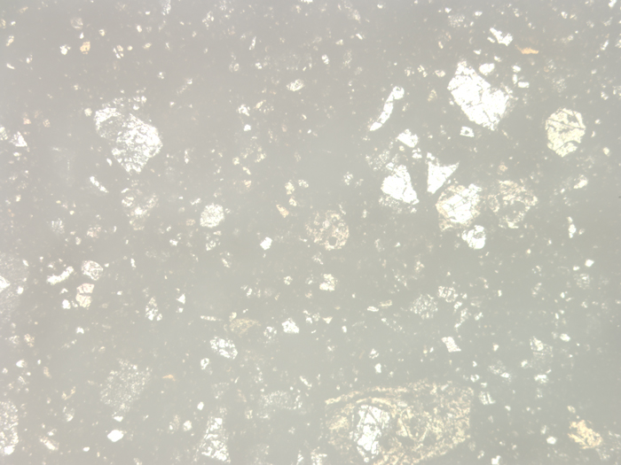 Thin Section Photograph of Apollo 14 Sample 14313,40 in Reflected Light at 5x Magnification and 2.3 mm Field of View (View #1)