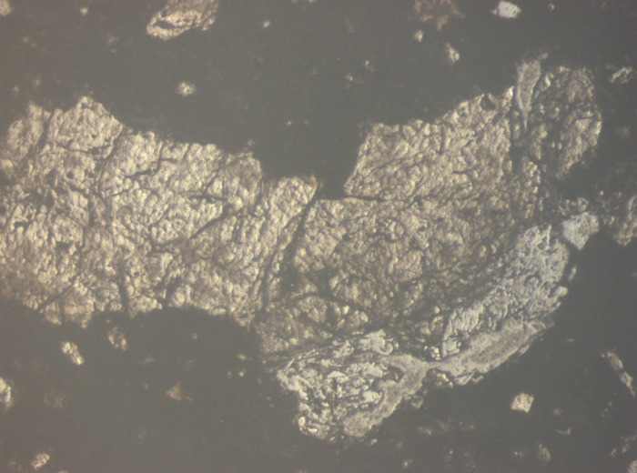 Thin Section Photograph of Apollo 15 Sample 15015,136 in Reflected Light at 10x Magnification and 0.7 mm Field of View (View #3)