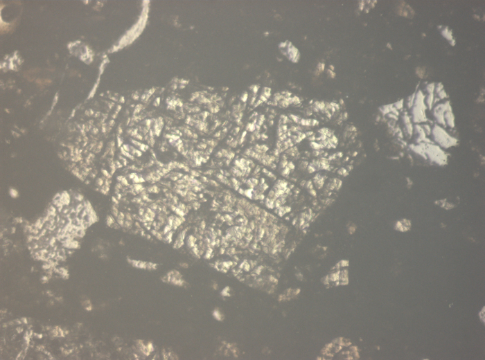 Thin Section Photograph of Apollo 15 Sample 15015,136 in Reflected Light at 10x Magnification and 0.7 mm Field of View (View #6)