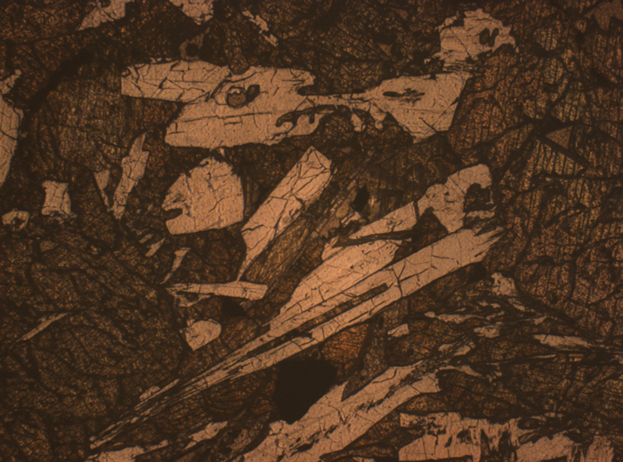 Thin Section Photograph of Apollo 15 Sample 15058,131 in Reflected Light at 2.5x Magnification and 2.85 mm Field of View (View #4)