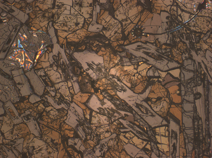 Thin Section Photograph of Apollo 15 Sample 15075,42 in Reflected Light at 2.5x Magnification and 2.85 mm Field of View (View #1)