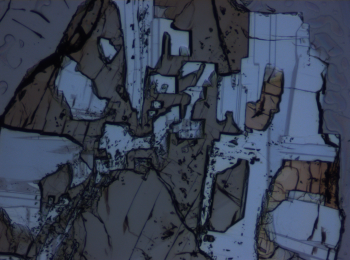 Thin Section Photograph of Apollo 15 Sample 15075,42 in Plane-Polarized Light at 10x Magnification and 0.7 mm Field of View (View #5)