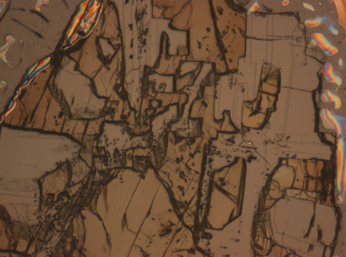 Thin Section Photograph of Apollo 15 Sample 15075,42 in Reflected Light at 10x Magnification and 0.7 mm Field of View (View #5)