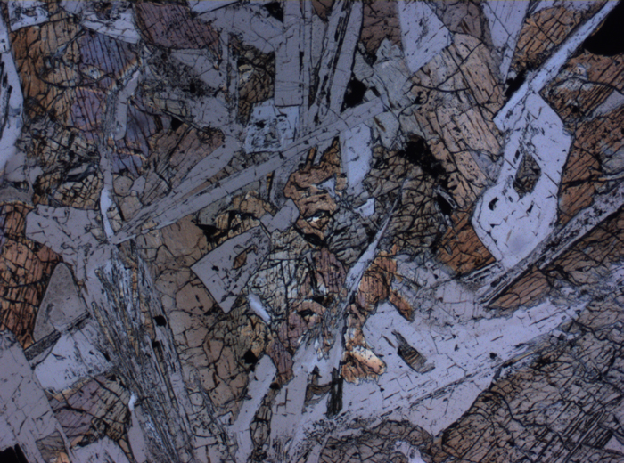 Thin Section Photograph of Apollo 15 Sample 15076,66 in Plane-Polarized Light at 2.5x Magnification and 2.85 mm Field of View (View #1)
