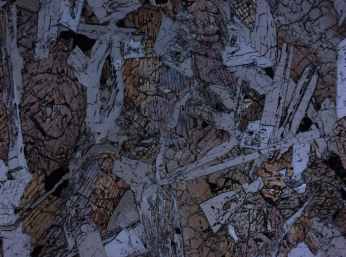 Thin Section Photograph of Apollo 15 Sample 15076,66 in Plane-Polarized Light at 2.5x Magnification and 2.85 mm Field of View (View #2)
