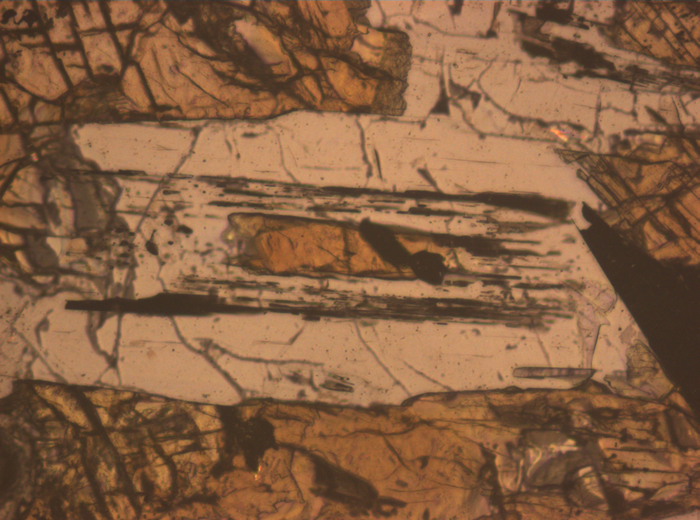 Thin Section Photograph of Apollo 15 Sample 15076,66 in Reflected Light at 10x Magnification and 0.7 mm Field of View (View #4)