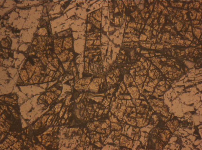 Thin Section Photograph of Apollo 15 Sample 15076,66 in Reflected Light at 10x Magnification and 0.7 mm Field of View (View #6)